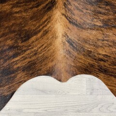 Koeienhuid bruin zwart wit brindle 240x205cm XL