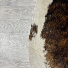 Koeienhuid bruin zwart wit brindle 240x205cm XL