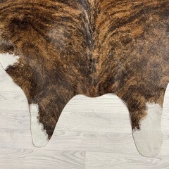 Koeienhuid bruin zwart wit brindle 240x205cm XL