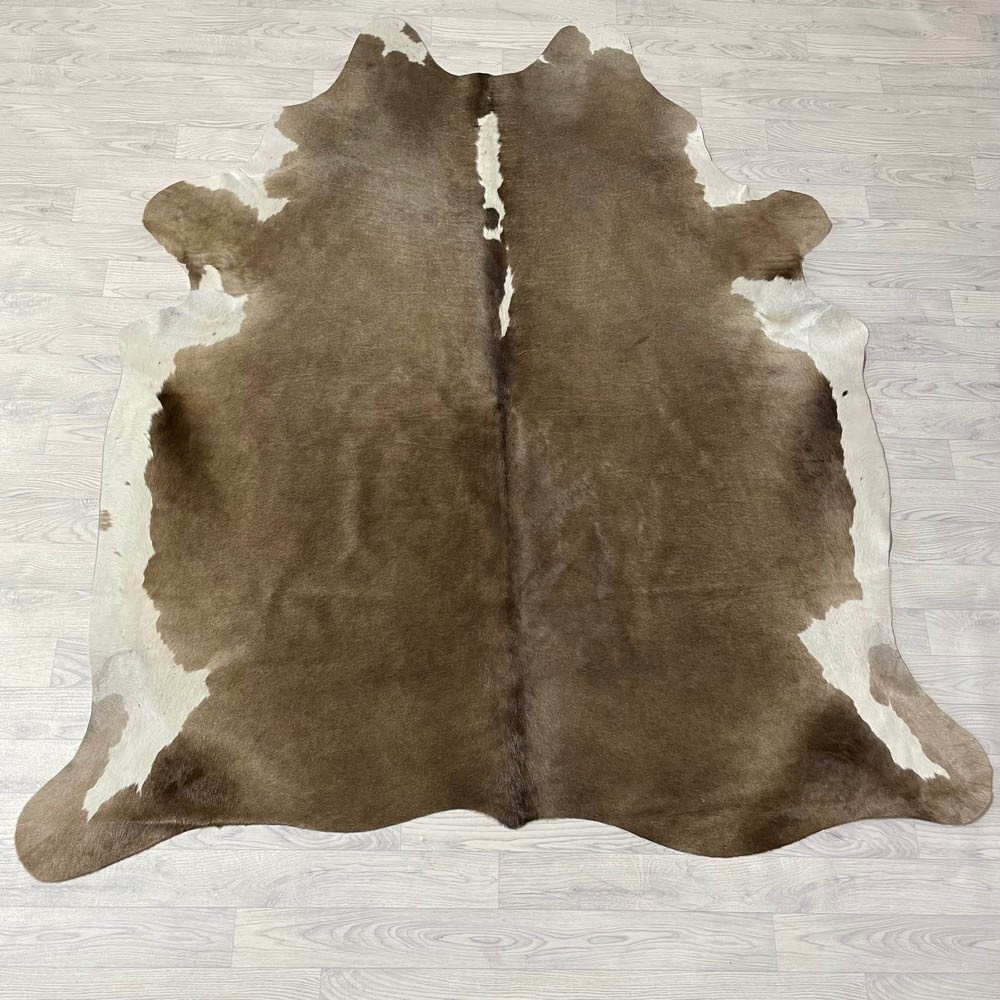 Lederstore Koeienhuid taupe wit 210x185cm M/L