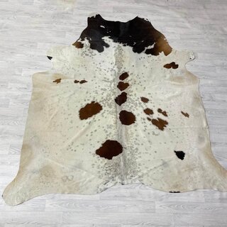 Koeienhuid bruin creme 235x215cm XL