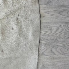 Koeienhuid bruin creme wit 235x205cm M/L