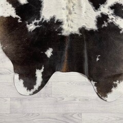 Koeienhuid bruin creme wit 235x205cm M/L