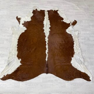 Koeienhuid bruin wit Hereford 220x210cm M/L