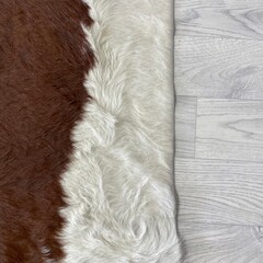 Koeienhuid bruin wit Hereford 220x210cm M/L