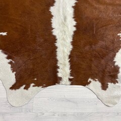 Koeienhuid bruin wit Hereford 220x210cm M/L