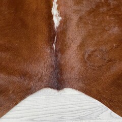 Koeienhuid bruin wit Hereford 230x215cm XL