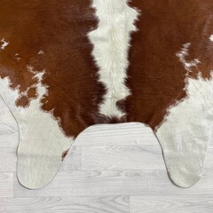 Koeienhuid bruin wit Hereford 230x215cm XL