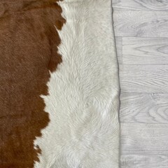 Koeienhuid bruin wit Hereford 205x205cm M/L