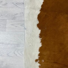 Koeienhuid bruin wit Hereford 205x205cm M/L