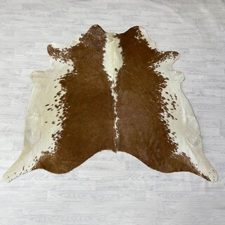 Koeienhuid bruin wit Hereford 195x225cm M/L