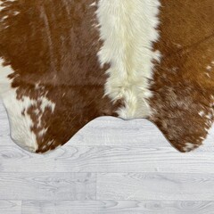 Koeienhuid bruin wit Hereford 195x225cm M/L