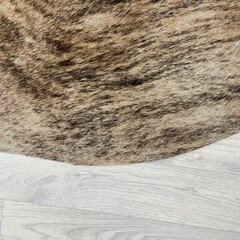 Koeienhuid bruin beige wit brindle 215x210cm M/L