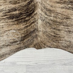Koeienhuid bruin beige wit brindle 215x210cm M/L