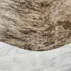 Koeienhuid bruin beige wit brindle 215x210cm M/L
