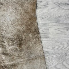 Koeienhuid bruin beige wit brindle 215x210cm M/L