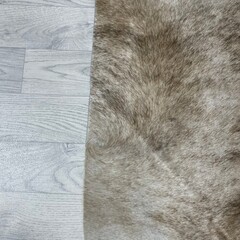 Koeienhuid bruin beige wit brindle 215x210cm M/L