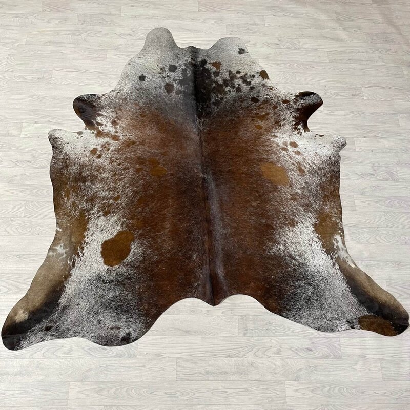 Tapis En Peau De Vache Véritable – Modèle Salt & Pepper (marron Et Blanc) – Naturel, Unique – Provenance Amérique Du Sud
