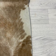 Koeienhuid bruin beige wit brindle 200x190cm M/L