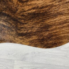 Koeienhuid bruin zwart brindle 195x175cm M/L