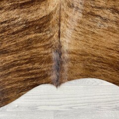 Koeienhuid bruin zwart brindle 195x175cm M/L