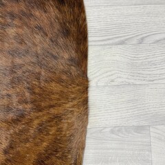 Koeienhuid bruin zwart brindle 195x175cm M/L