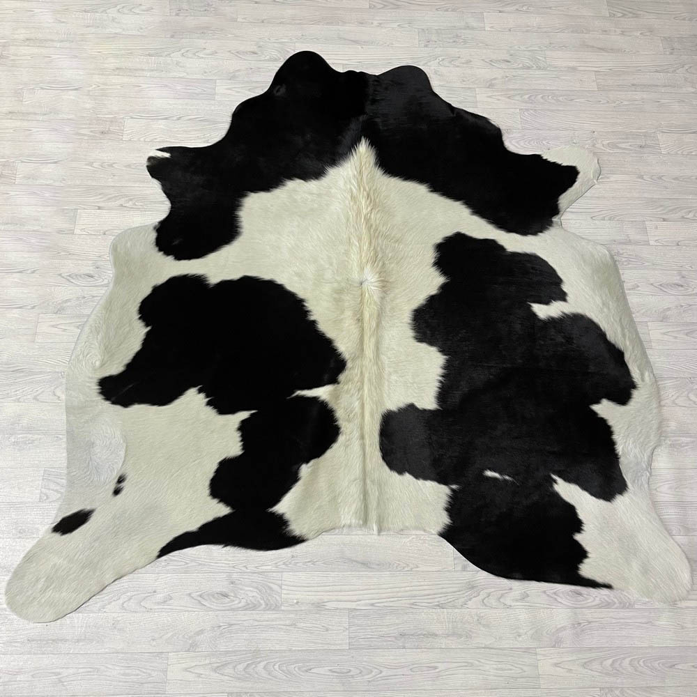 Lederstore Koeienhuid zwart creme 195x190cm