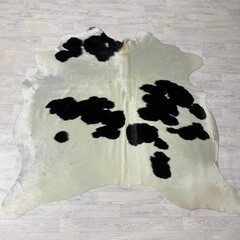 Koeienhuid zwart creme 185x205cm
