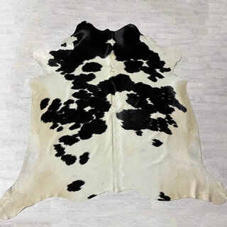 Koeienhuid zwart creme 240x230cm