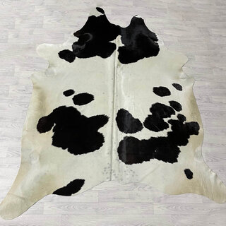 Koeienhuid zwart bruin creme 245x215cm