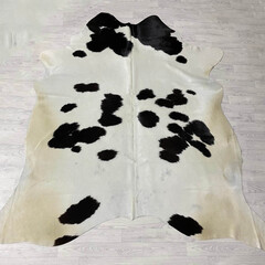 Koeienhuid zwart wit creme 245x225cm