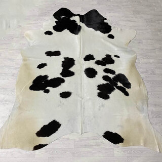 Koeienhuid zwart wit creme 245x225cm