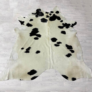 Koeienhuid zwart creme 250x225cm
