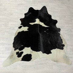 Koeienhuid zwart creme 215x195cm