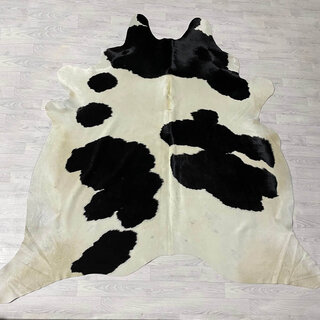 Koeienhuid zwart creme 245x225cm