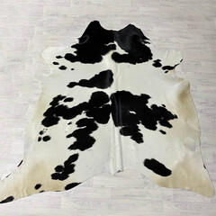 Koeienhuid zwart wit creme 230x220cm