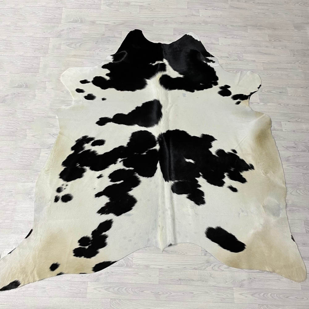 Lederstore Koeienhuid zwart wit creme 230x220cm