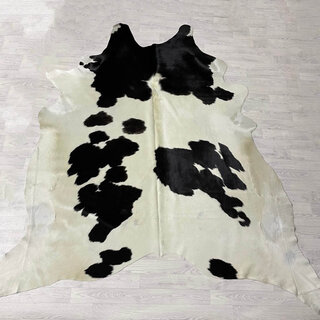 Koeienhuid zwart creme 255x255cm