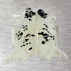 Koeienhuid zwart creme 220x205cm