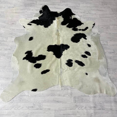 Koeienhuid zwart creme 195x195cm