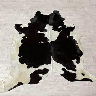 Koeienhuid zwart bruin creme 245x235cm