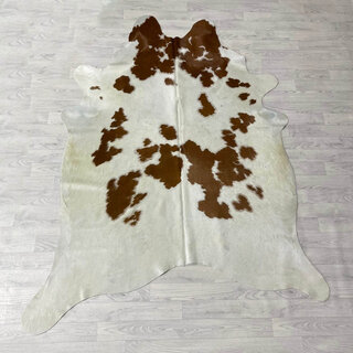 Koeienhuid bruin wit creme 225x175cm