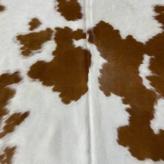 Koeienhuid bruin wit creme 225x175cm