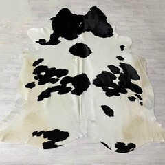 Koeienhuid zwart wit creme 260x240cm