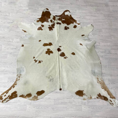 Koeienhuid bruin creme 230x220cm