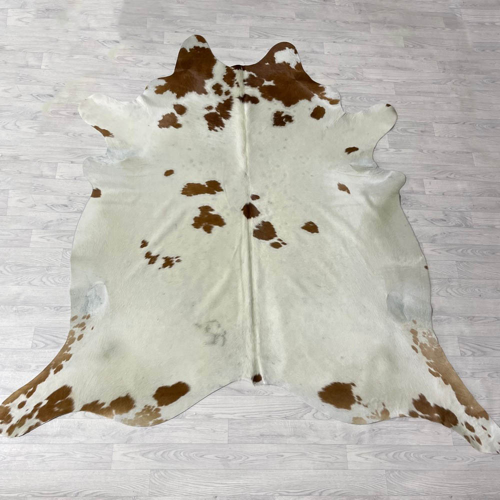 Lederstore Koeienhuid bruin creme 230x220cm