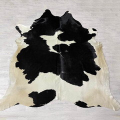 Koeienhuid zwart creme 260x245cm