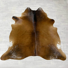 Koeienhuid bruin zwart wit 215x205cm