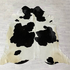 Koeienhuid zwart wit bruin creme 235x220cm
