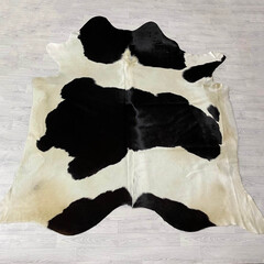 Koeienhuid zwart creme bruin 240x225cm